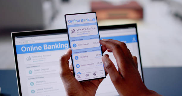 istock Online Banking On Mobile Phone And Laptop. Digital Ecommerce 2163868481