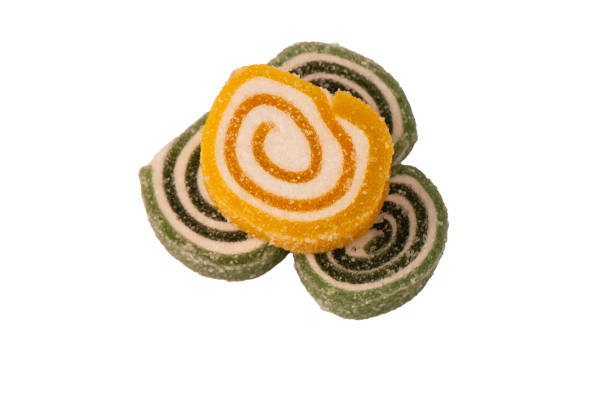istock Jelly sweet candy roll isolated on a white background. Marmalade candy. 2163873367