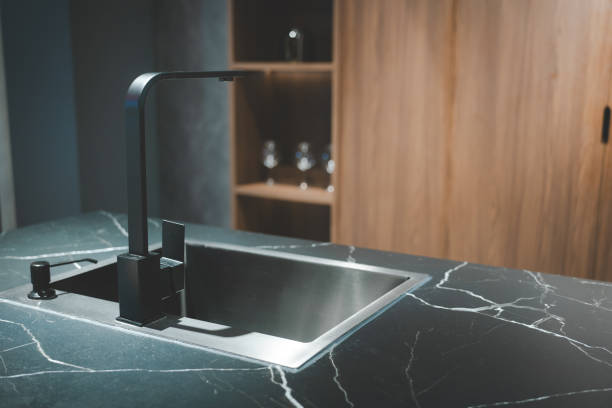 istock modern kitchen sink and faucet 2163875837