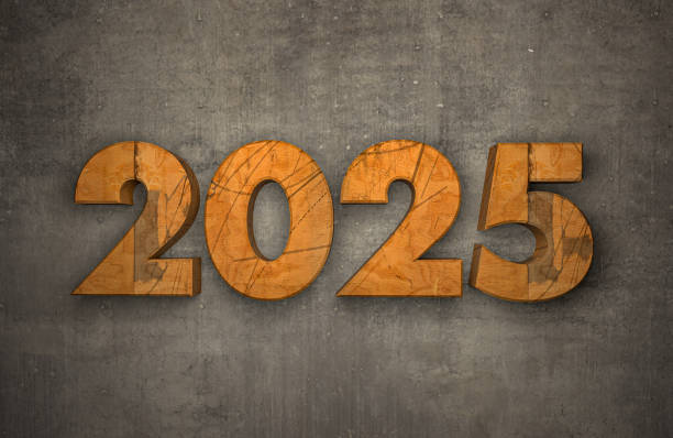 istock Wooden 2025 Text on the Wall 2163881094