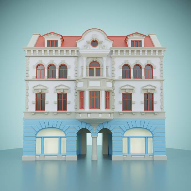 istock Facade of a beautiful classical building with shops on the ground floor. 2163881713