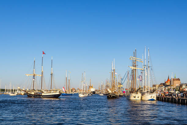 Windjammer on the Hanse Sail in Rostock, Germany.