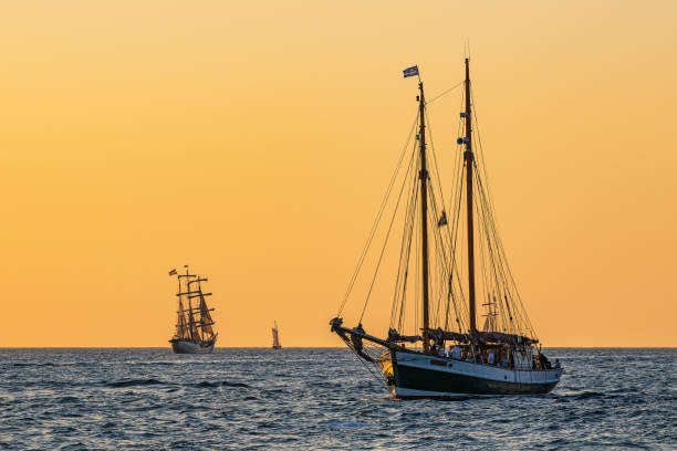 Sailing ship on the Baltic Sea in Warnemuende, Germany.