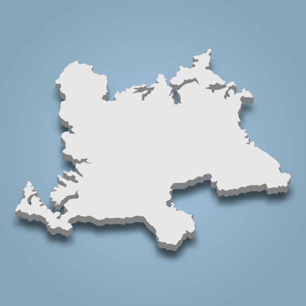 istock 3d isometric map of Fukue is an island in Japan 2163885248