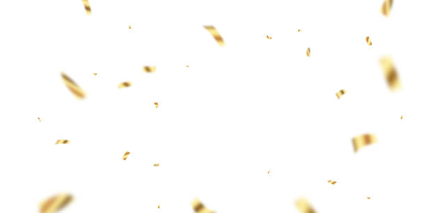 istock Celebration background with golden zigzag confetti beautifully breaking apart, vector illustration 2163885890