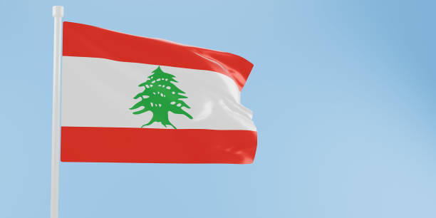 istock Lebanon flag of silk-3D illustration. 3d render. 2163889819