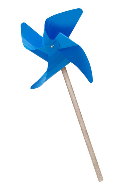 istock Blue pinwheel isolated on white background 2163892947