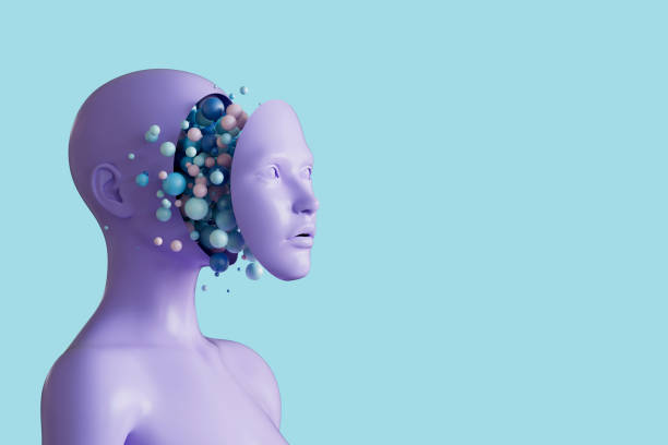 istock AI cyborg head, artificial intelligence technology, flying spheres from sliced head 2163901791