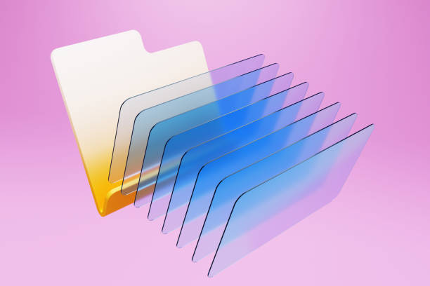 Yellow File Folder Icon Cartoon Person Character Mascot with Abstract City Plan Map on a white background. 3d Rendering
