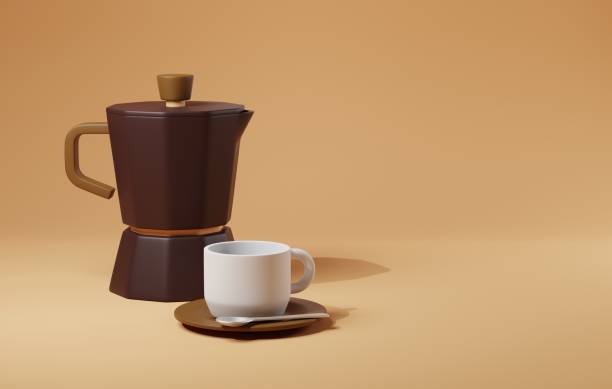istock 3D Mokapot for Stylish Coffee Creations. 3D render 2163908484