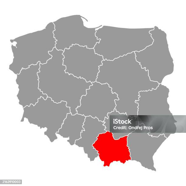 Kleinpolen Von Polen Karte Form Reise Web Flaches Konzept Symbol Vektor Illustration Stock Vektor Art und mehr Bilder von Karte - Navigationsinstrument