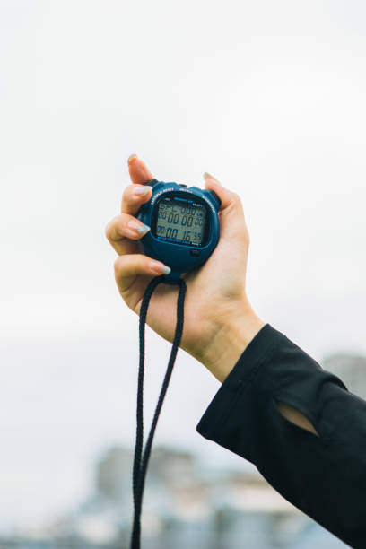 istock The referee is holding a stopwatch. Start running timer 2163917405