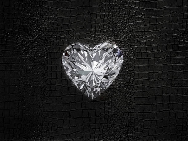 Heart diamond on a black leather background