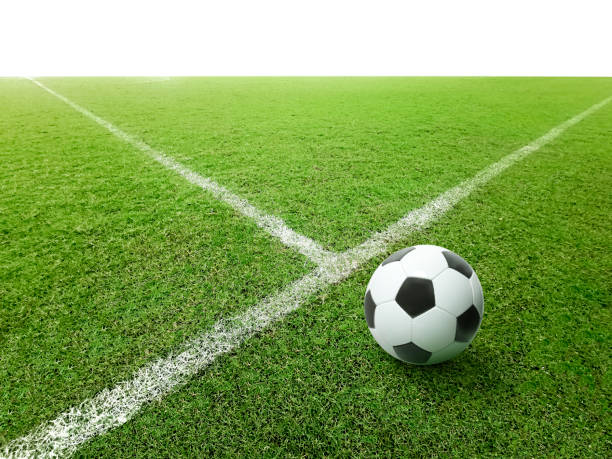 istock Soccer ball on green grass field 2163917491