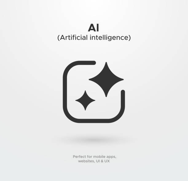 ki-künstliche icon design - künstliche intelligenz stock-grafiken, -clipart, -cartoons und -symbole
