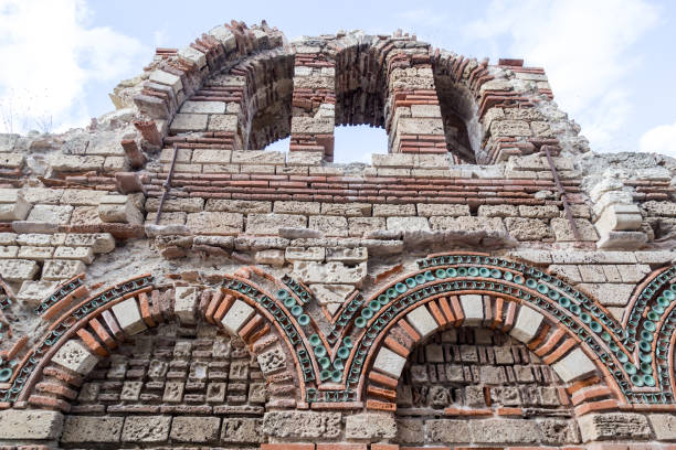 Nessebar, Bulgaria. Historic Church in the old town town of Nessebar, medieval Eastern Orthodox church from the 13th–14th century