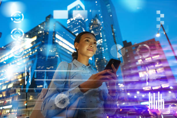 istock Beautiful businesswoman using AI on smart phone. Artificial intelligence and virtual assistance on mobile networks and internet search engines 2163952537