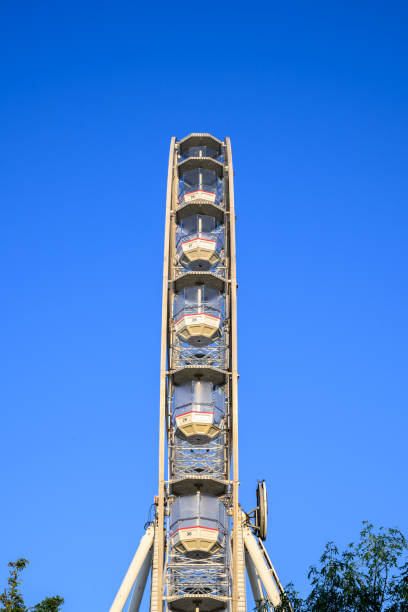 Ferris wheel with blue sky background in Stratford Upon Avon