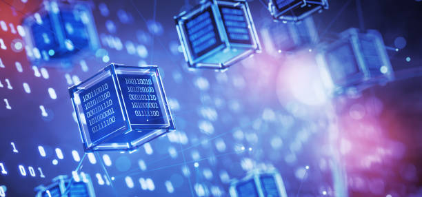 Digital technologies. Cube with binary code. Blockchain. Artificial Intelligence. Abstract technical background. Computer code. Hacker attack. Data block. Binary code. Big data. Ai. 3D rendering. Digital technologies. Cube with binary code. Blockchain. Artificial Intelligence. Abstract technical background. Computer code. Hacker attack. Data block. Binary code. Big data. Ai. 3D rendering. blockchain stock pictures, royalty-free photos & images