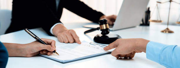 istock Couples file for divorcing and seek assistance from law firm. Rigid 2163960254