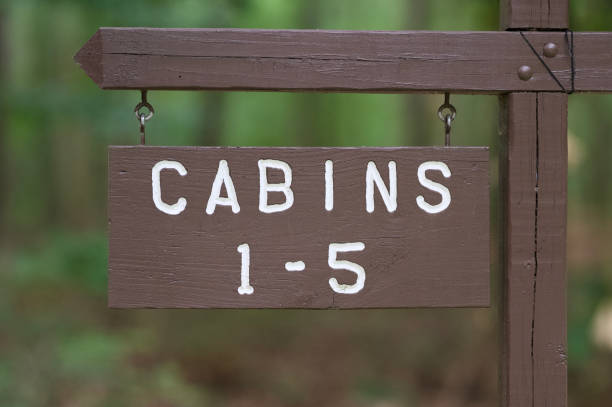Sign in public campground for Cabins 1 to 5