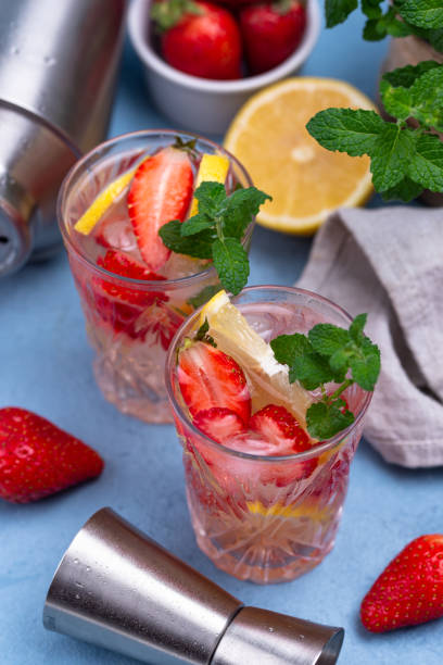 istock Summer strawberry lemonade with lemon 2163983887