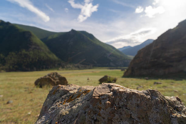 istock empty stone surface on the backgound of mounts valley 2164002330