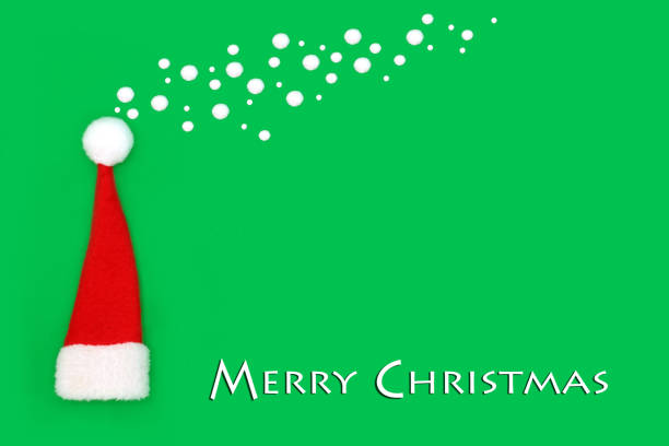 Merry Christmas santa hat fantasy background border abstract. North pole symbol  for the festive holiday season and Xmas Eve. Greetig card, gift tag.