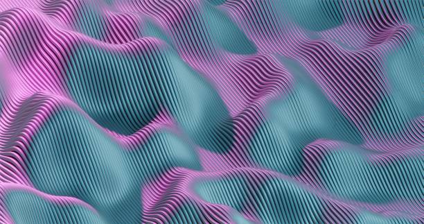 istock Abstract Wavy Line Pattern with Pink and Teal Highlights 2164012714
