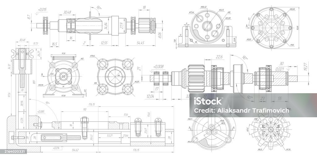 Technical Drawing Header Image Engineering Industrial Backgroundtechnical Drawing Technology Banner ...