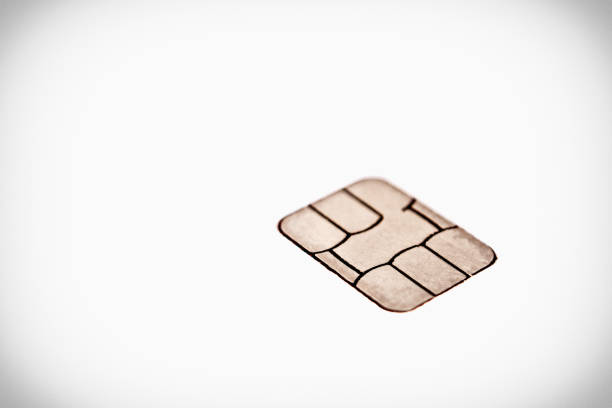 Bank card chip close-up, symbolizing security and modern technology in financial transactions.