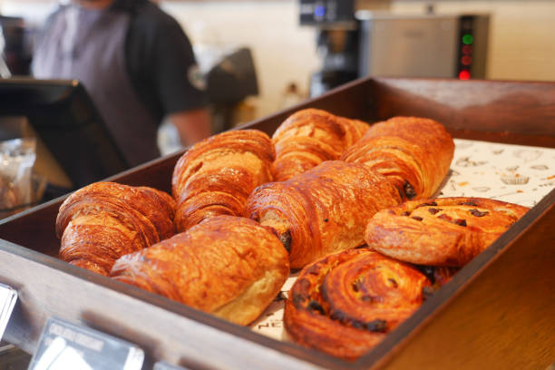 istock fresh baked croissant in a bakery 2164032385