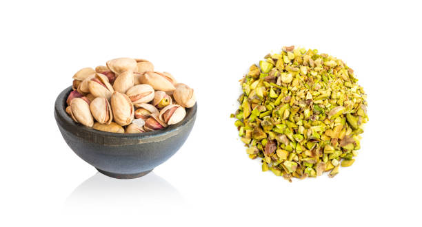 istock Scattered Pistachio Nut Pieces, Break Chopped Pistachios 2164032517