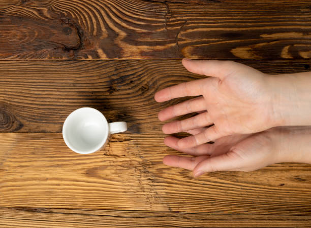 istock Hand Grabs Cup, Hands Reaching Empty Cup, Coffee Mug, Teacup, Hot Beverage Mockup, Cup in Arms 2164033539