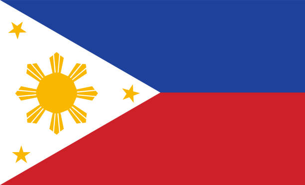 ilustrații de stoc cu ilustrație vectorială a drapelului național filipine - filipine