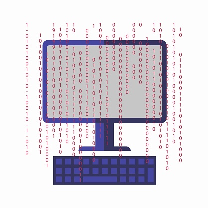 Artificial Intelligence Template With Computer And Vertical Number ...