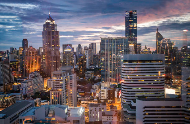 istock Bangkok Skyline with Busy Streets Below at nana district 2164037081