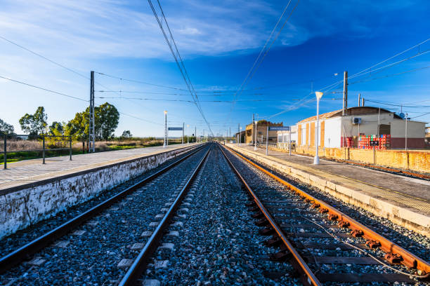 Train paths for trains in different directions.