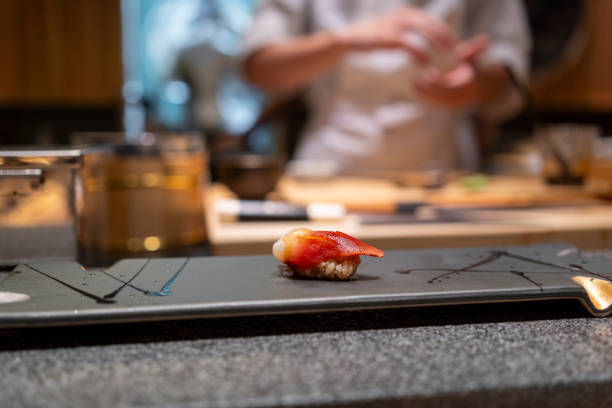 istock Chef is making Japanese Omakase in the restaurant 2164047748