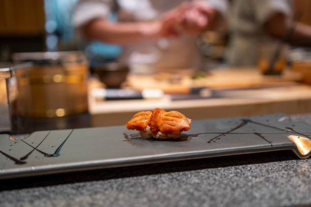 istock Chef is making Japanese Omakase in the restaurant 2164048207