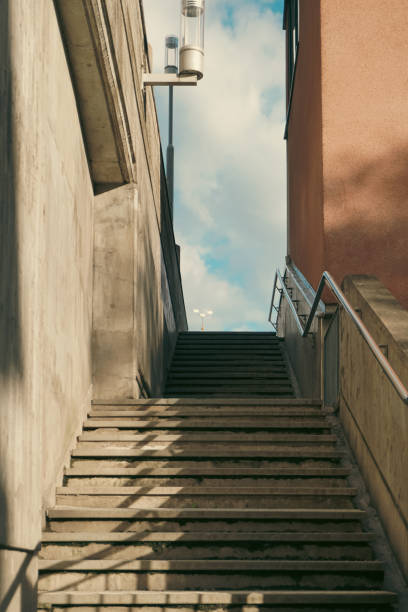 View of stairs between buildings