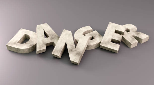 istock concrete inscription danger on grey background, warning, danger, information sign to attract attention 3d render 2164063726