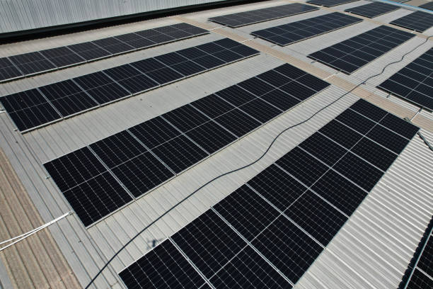 istock Solar cell photovoltaic panels technology for renewable energy solution on roof. Electrical energy obtained from nature sunlight clean renewable energy. 2164065326
