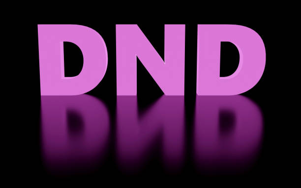 istock Luxury glowing inscription dnd on grey podium, soft light, smooth background, 3d rendering 2164065960
