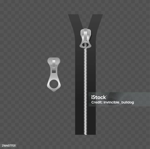 Vector Zip Pull Metal Zipper Pull Isolated On A Transparent Background Detailed ...