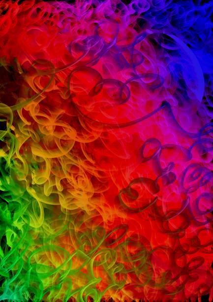 Abstract background, multicolored brush paintings, Digital illustration