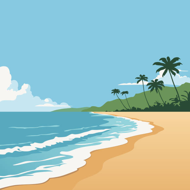 stockillustraties, clipart, cartoons en iconen met vacation - waterlijn