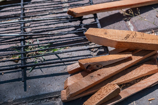 istock wood chips and barbecue grill 2164094656