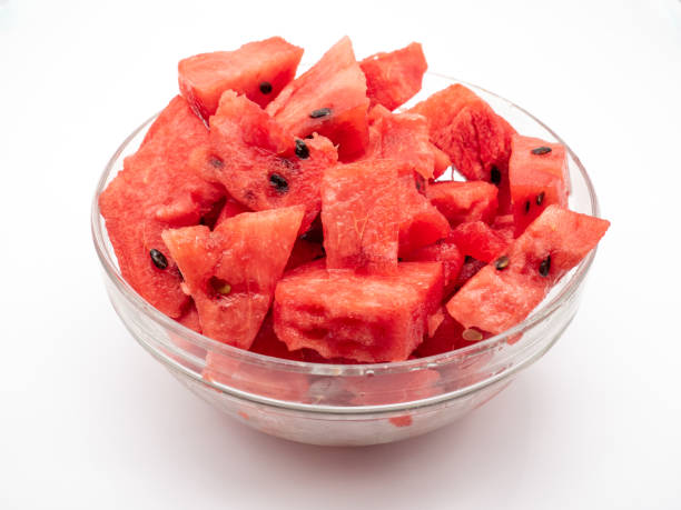 istock bowl of watermelon fruit cube slice isolated on white background 2164102134