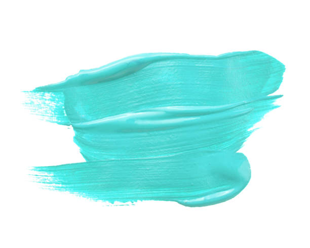 istock Blue smear paint or cream isolated on white background 2164104007